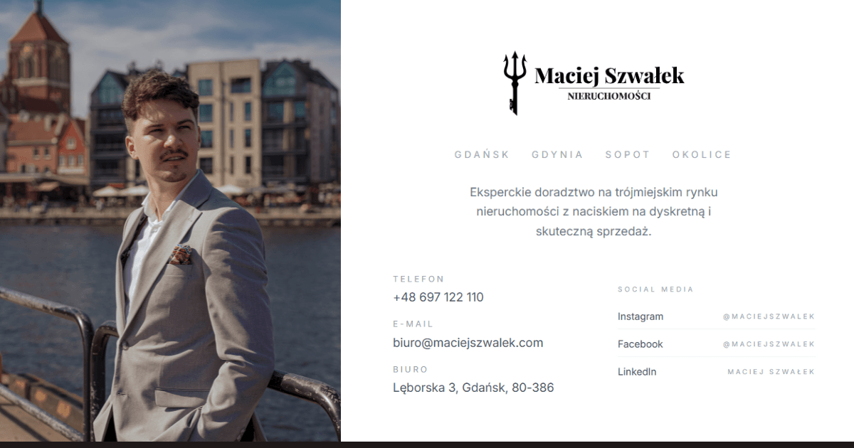 Maciej Szwałek Agent Nieruchomości Trójmiasto - Nowe Tokary