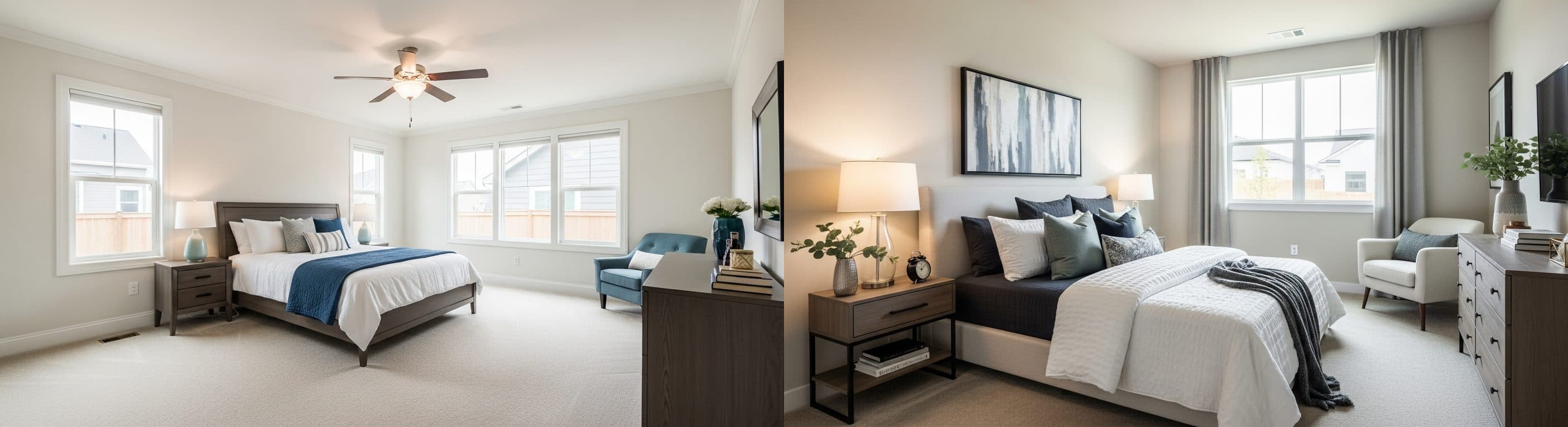 Ložnice: před vs po virtuálním stagingu