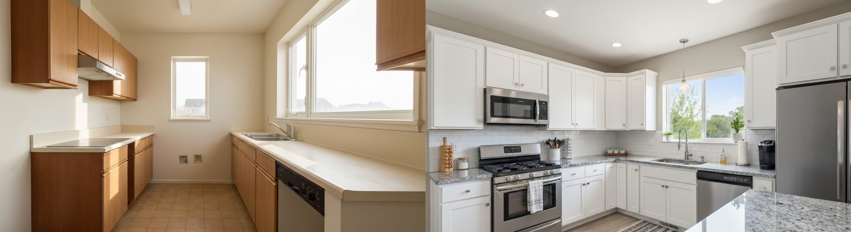 Kuchnia: przed vs po wirtualnej inscenizacji