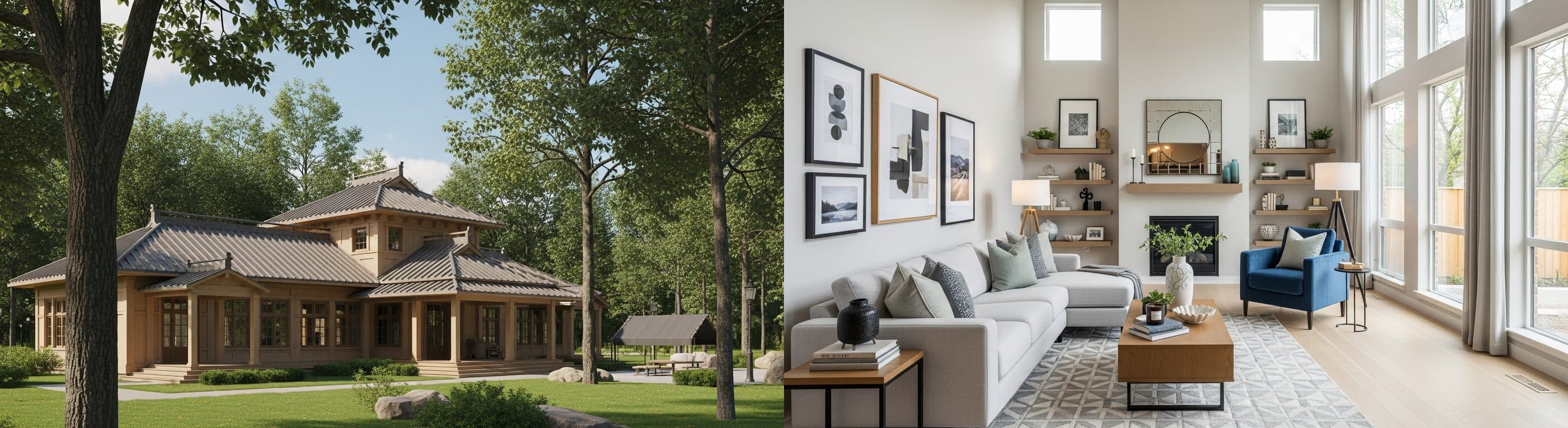 Всекидневна: преди срещу след виртуално обзавеждане