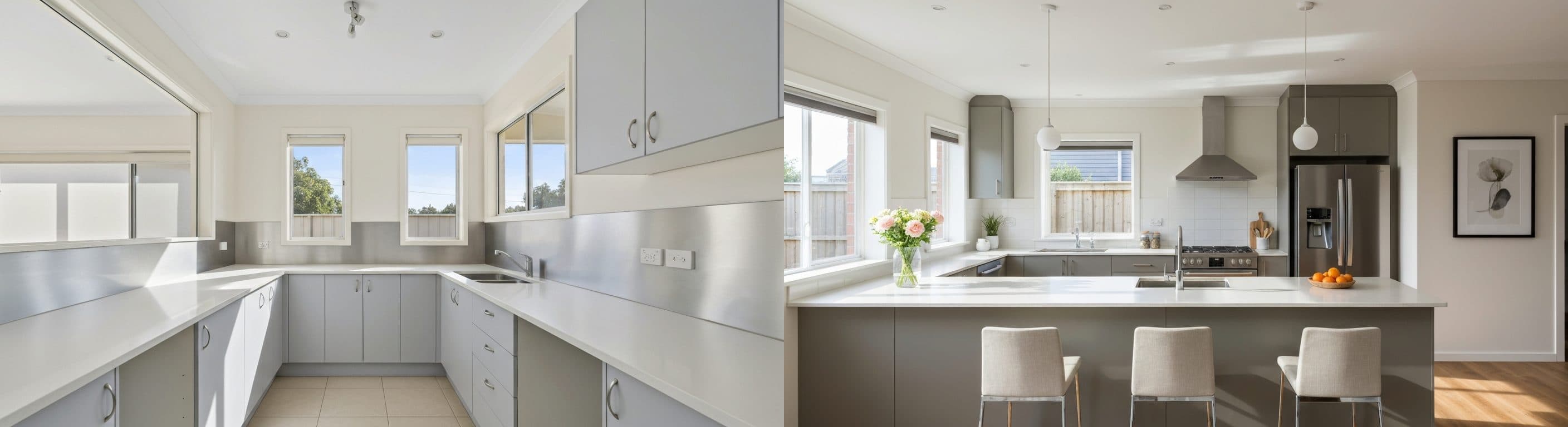 Kjøkken: før vs etter virtuell styling