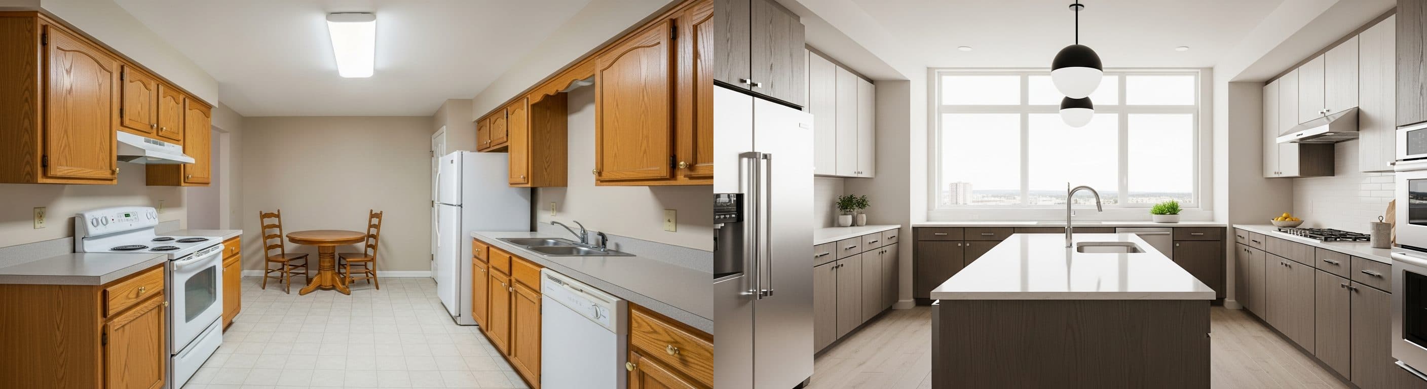 المطبخ: قبل وبعد التأثيث الافتراضي