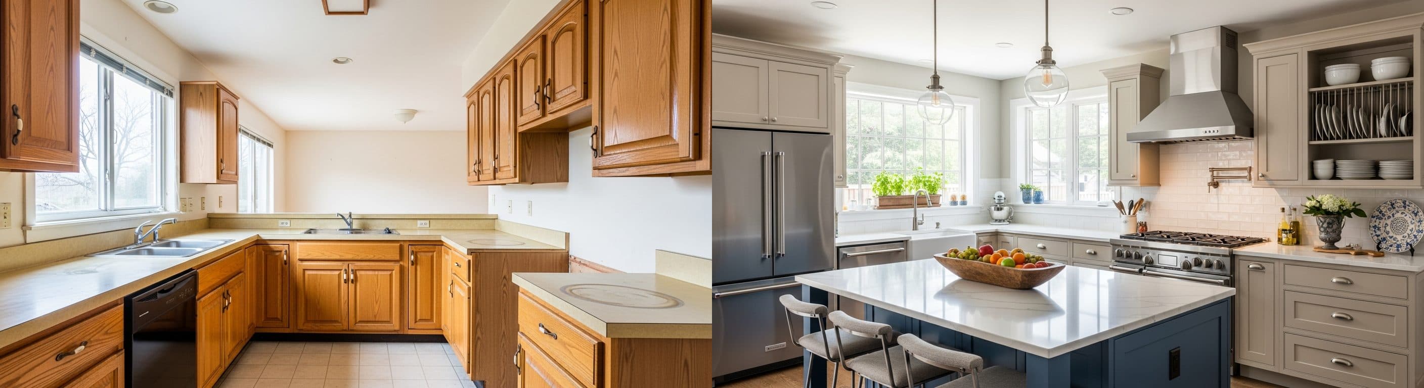 Kuchyňa: pred a po virtuálnom stagingu