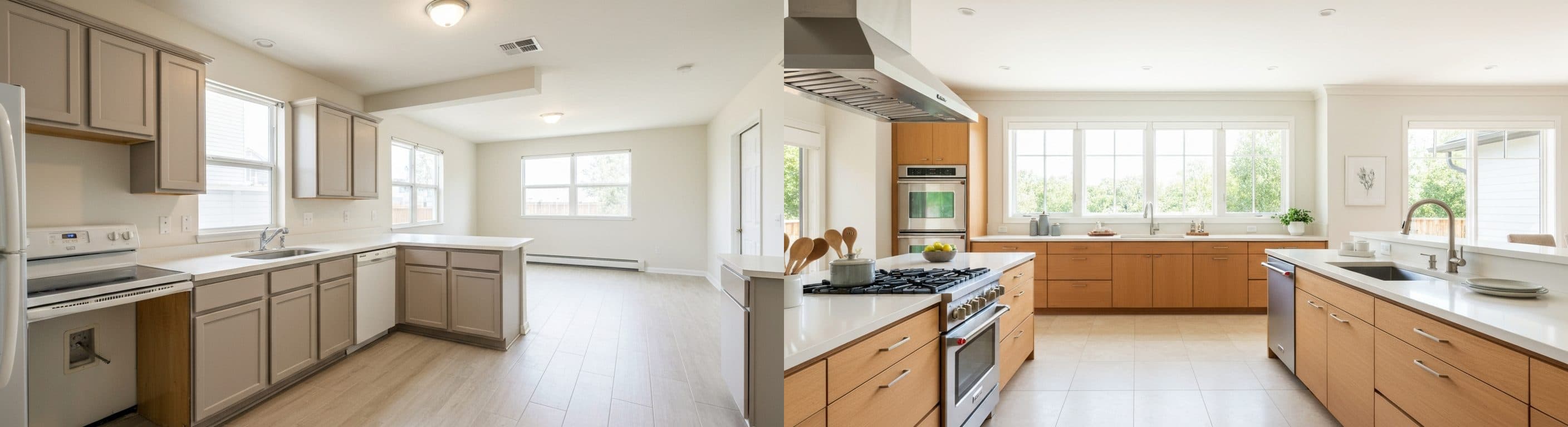 Køkken: før vs. efter virtuel styling