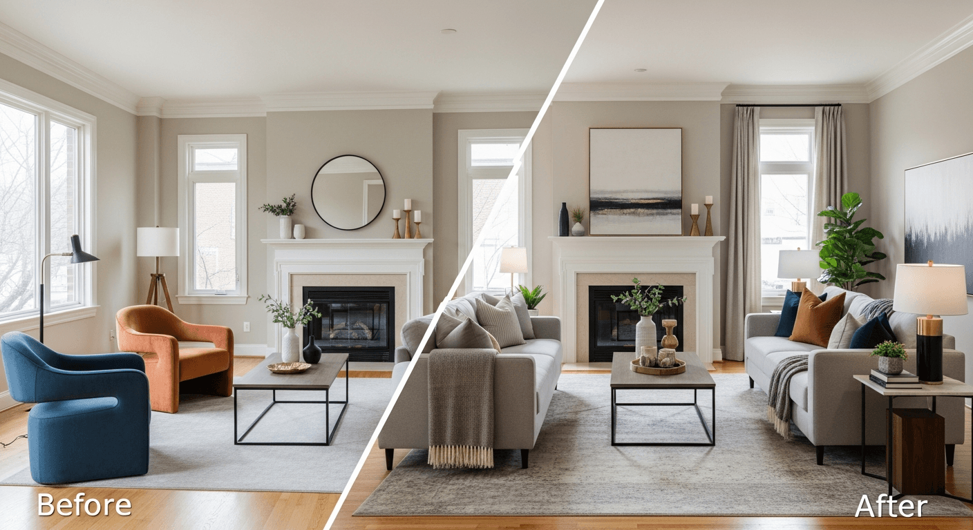 Bucătărie: înainte vs după virtual staging