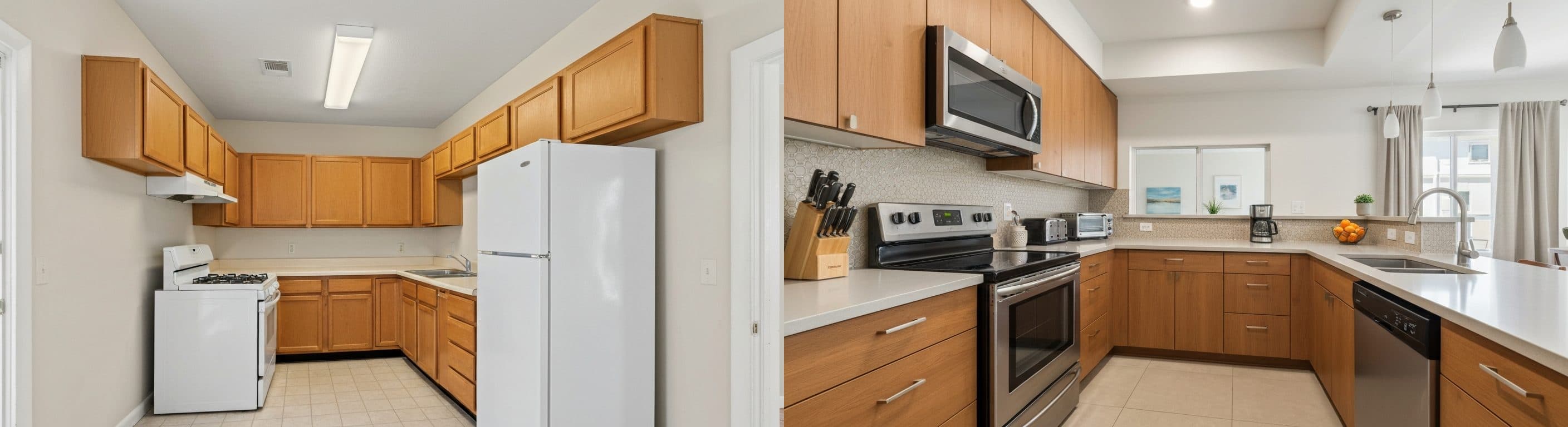 cucina d'investimento: prima vs dopo il virtual staging