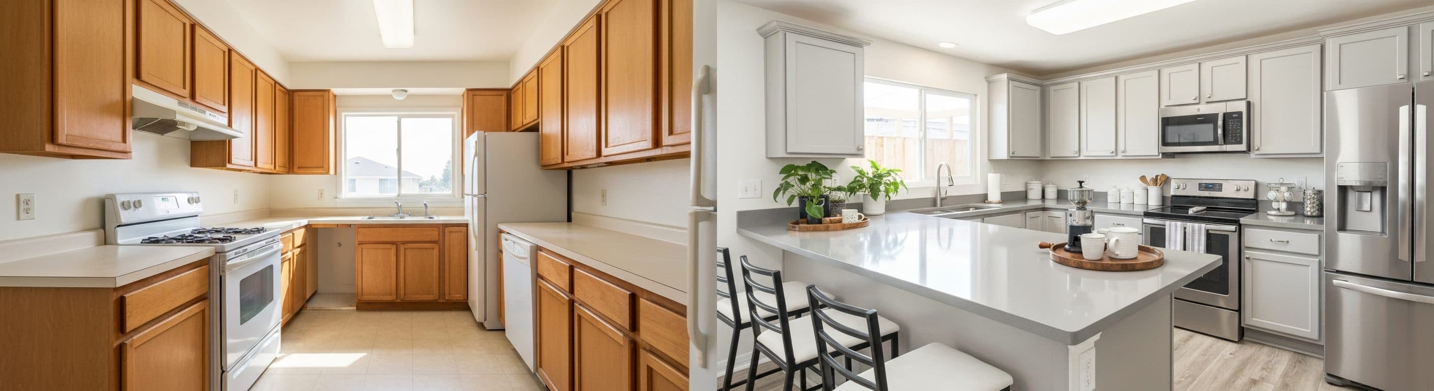 المطبخ: قبل وبعد التنسيق الافتراضي