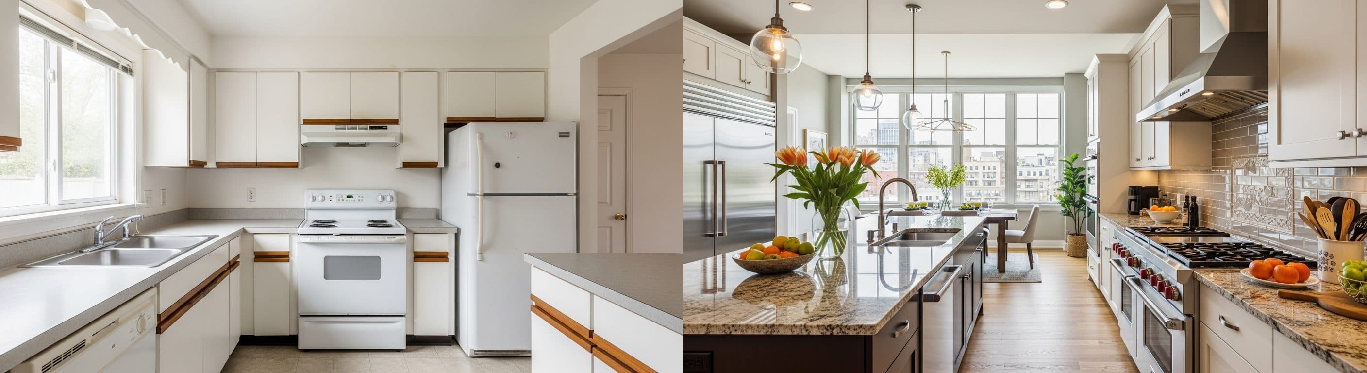 المطبخ: قبل وبعد التنسيق الافتراضي