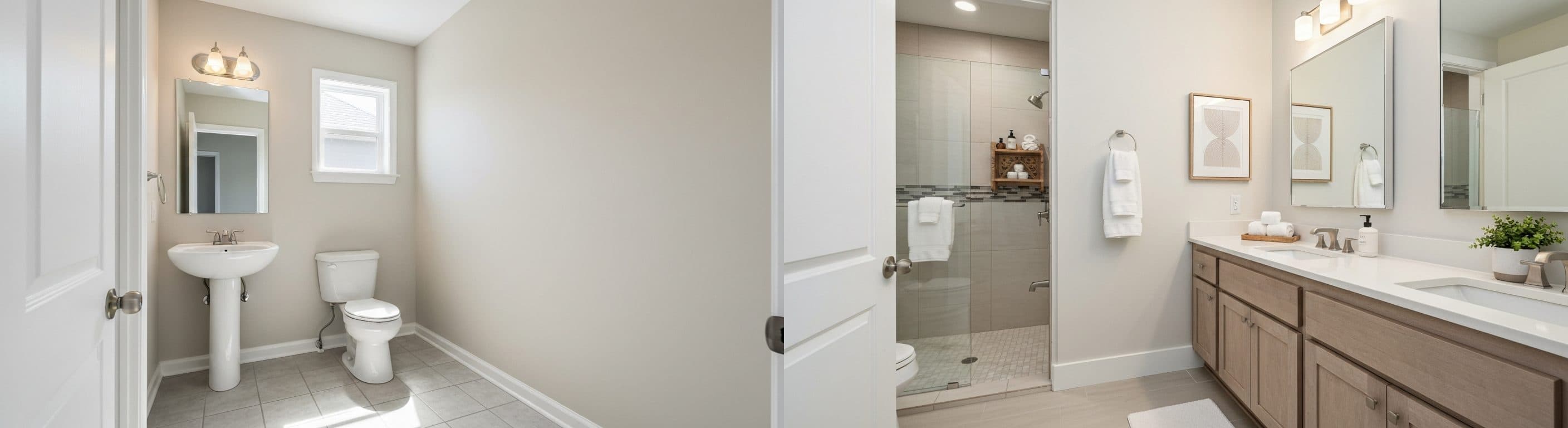 guest bathroom: before vs after virtual staging