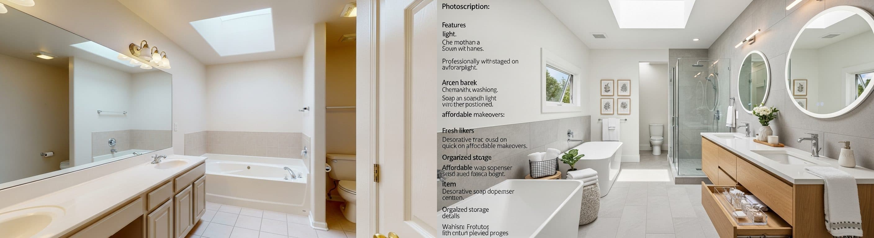 حمام رئيسي: قبل مقابل بعد التجهيز الافتراضي