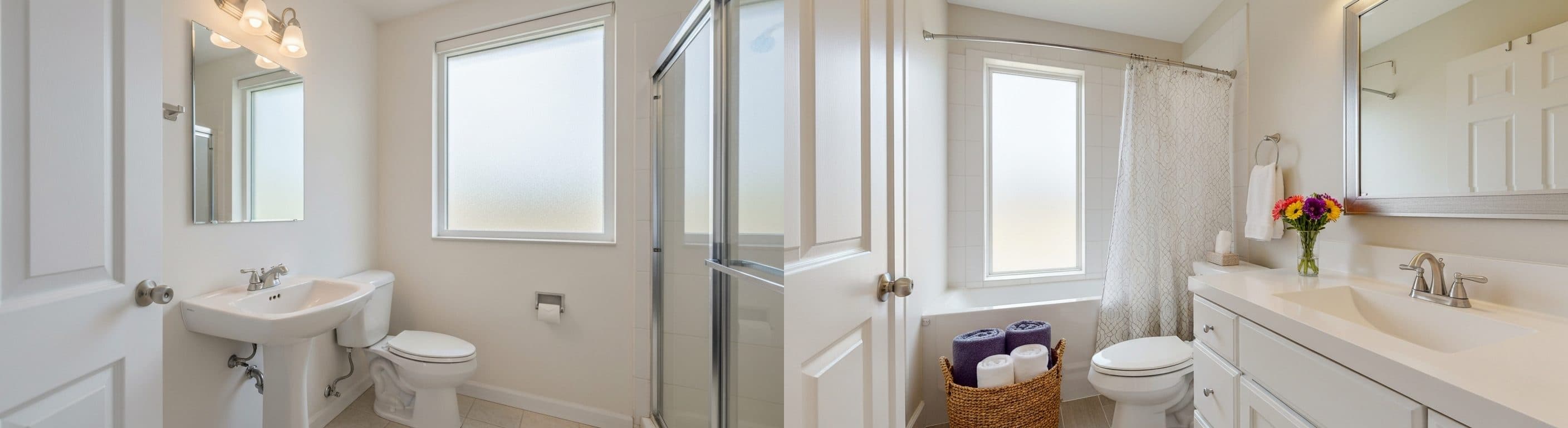 حمام الضيوف: قبل مقابل بعد التجهيز الافتراضي