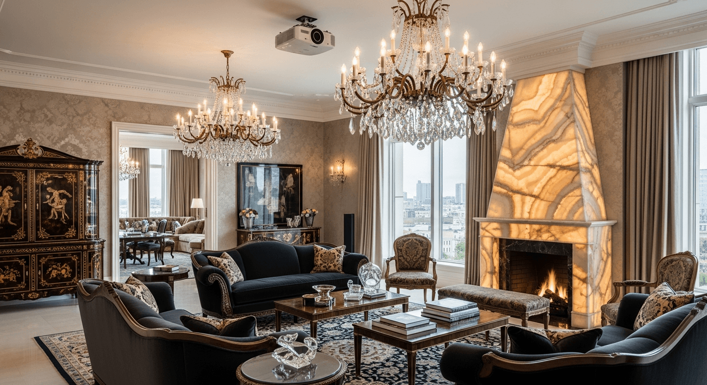 Elegante luxe woningpresentatie met verfijnde tonaliteit