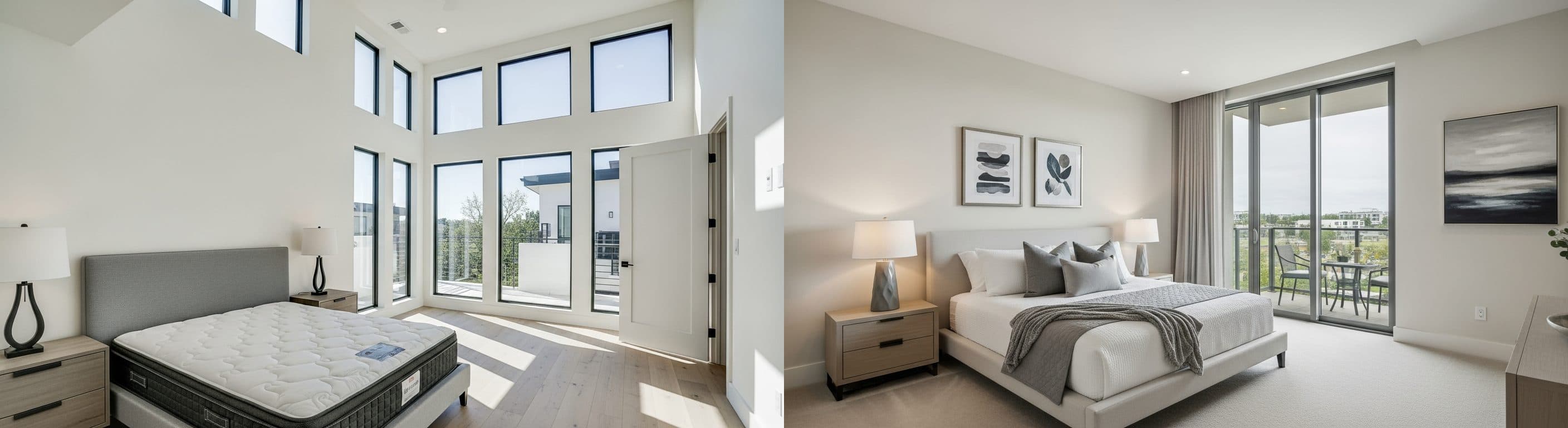 غرفة النوم: قبل وبعد التجهيز الافتراضي