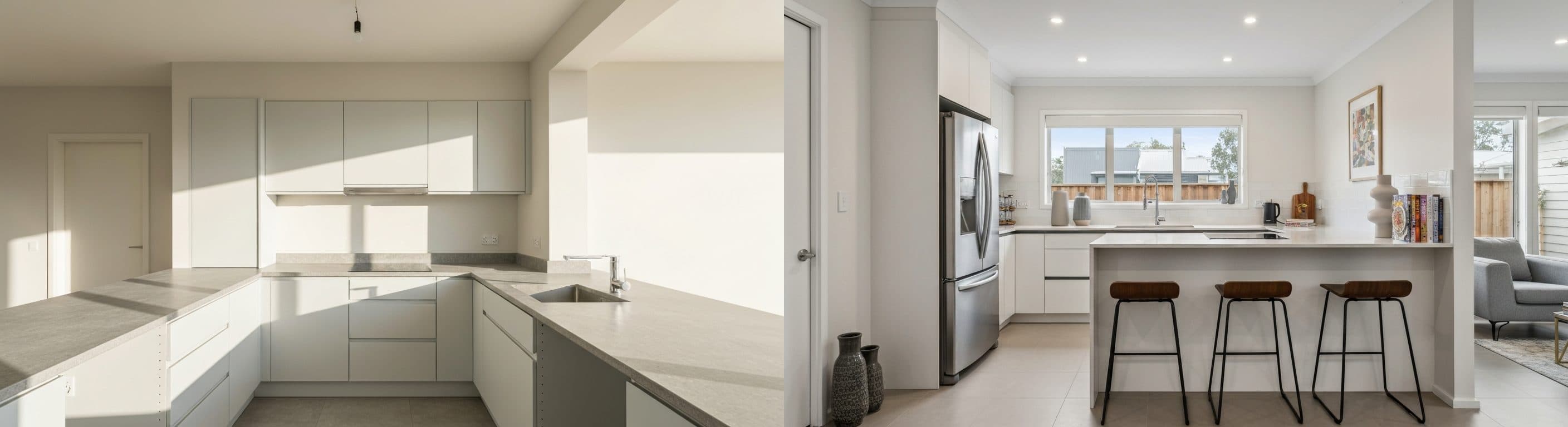 المطبخ: قبل وبعد التجهيز الافتراضي