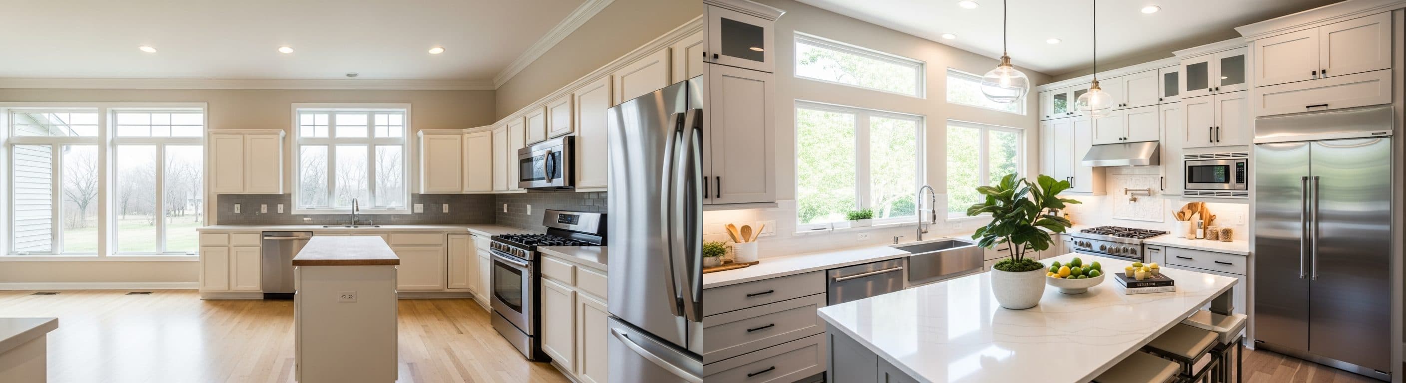 المطبخ: قبل وبعد التجهيز الافتراضي