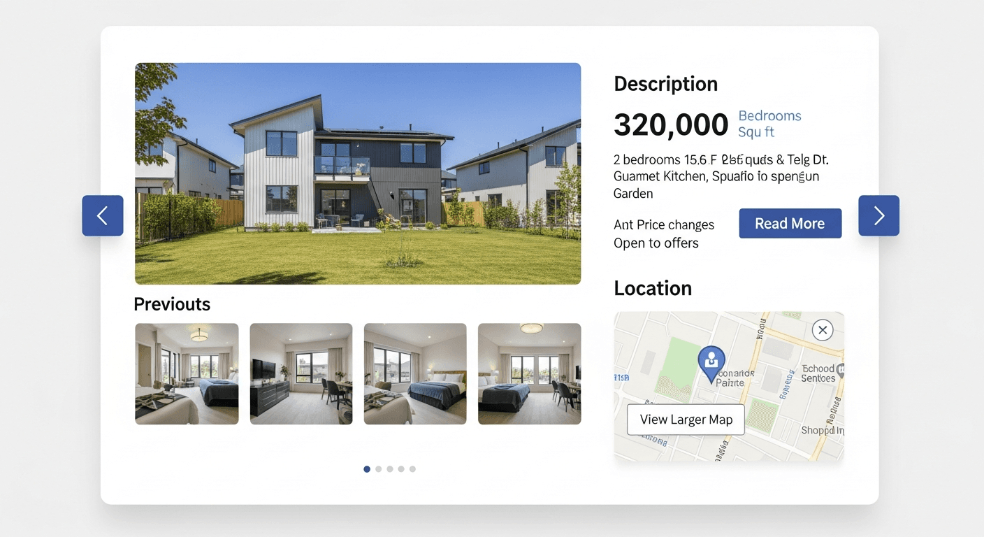 قائمة عقارات حديثة على بوابة عقارية مع حقول محسّنة مميزة