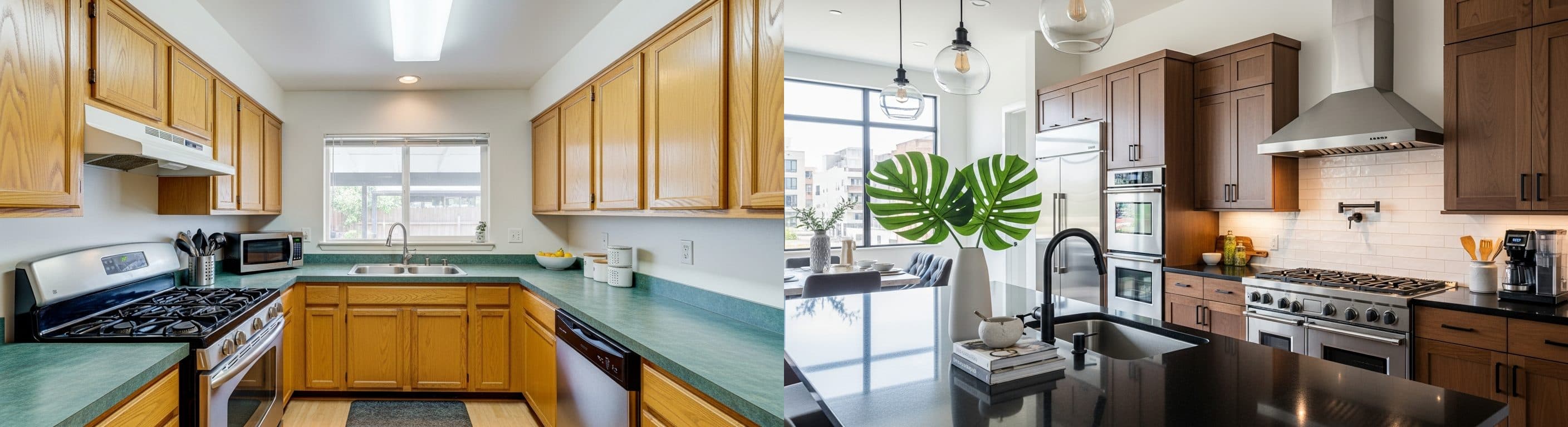 Mutfak: sanal sahneleme öncesi ve sonrası