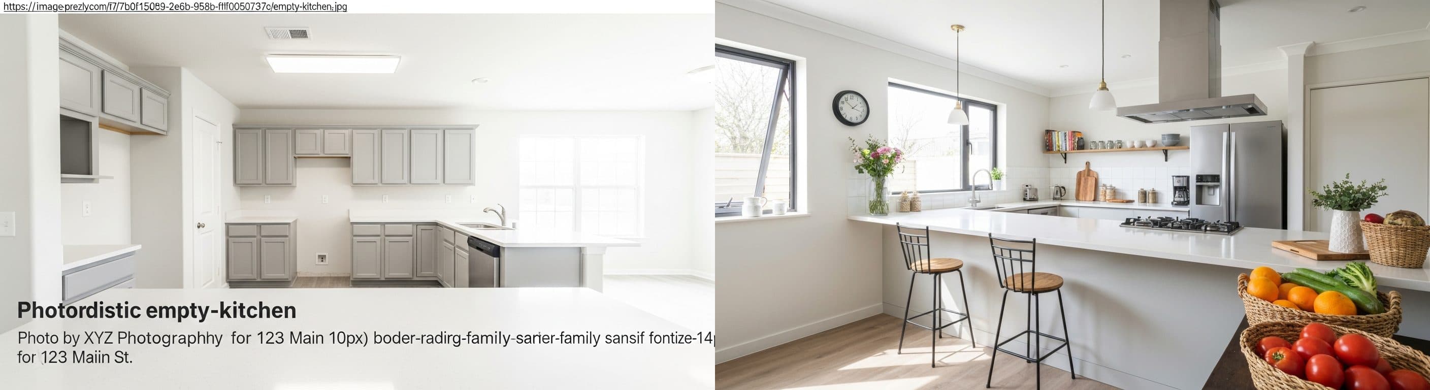 kuchnia: przed vs po wirtualnym stagingu