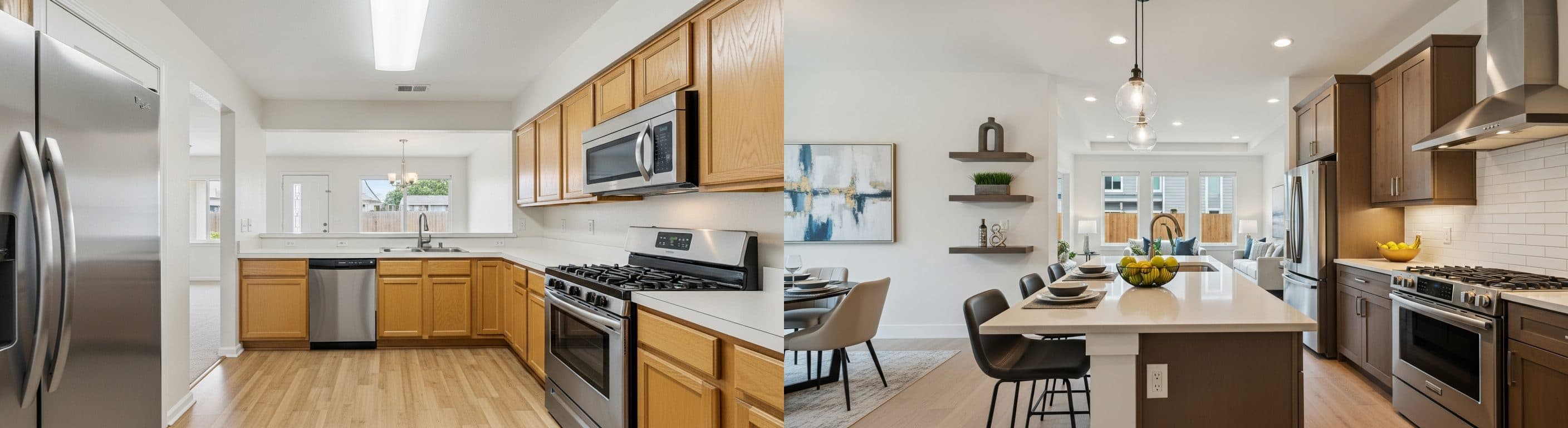 المطبخ: قبل وبعد التأثيث الافتراضي