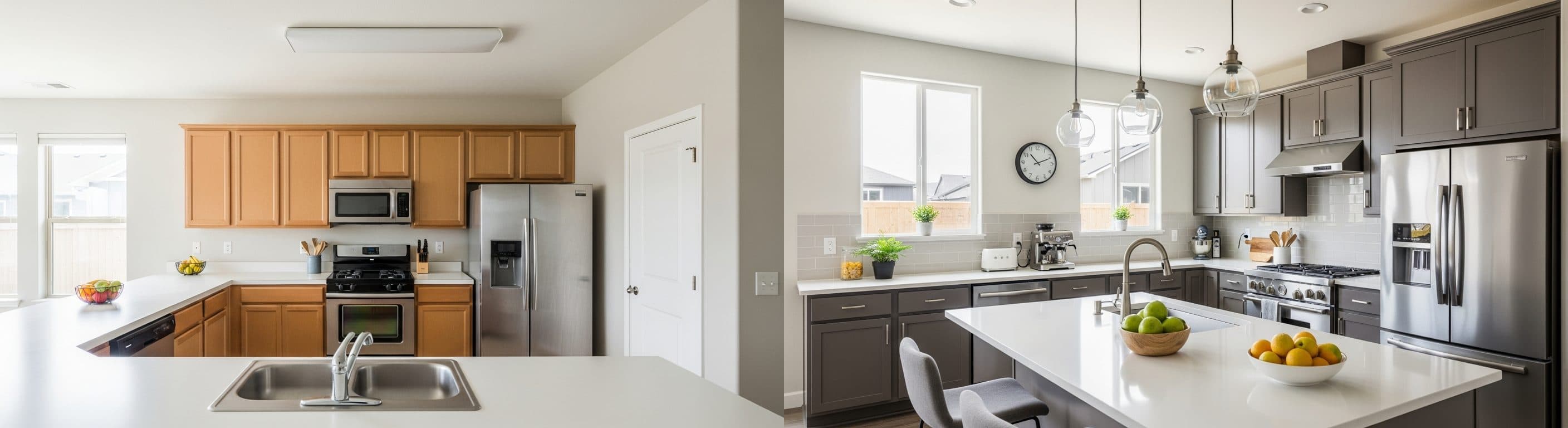 المطبخ: قبل وبعد التجهيز الافتراضي