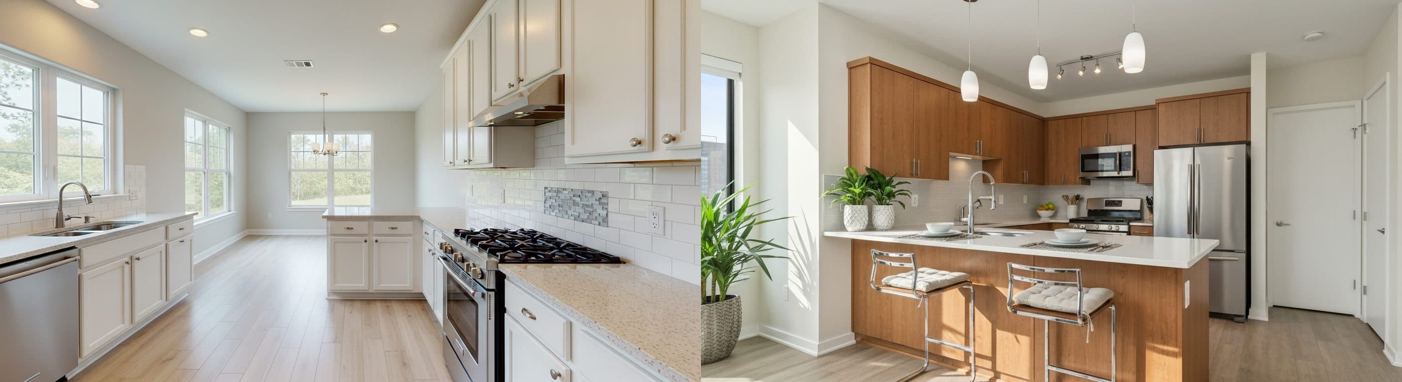 Кухня: преди срещу след виртуално обзавеждане