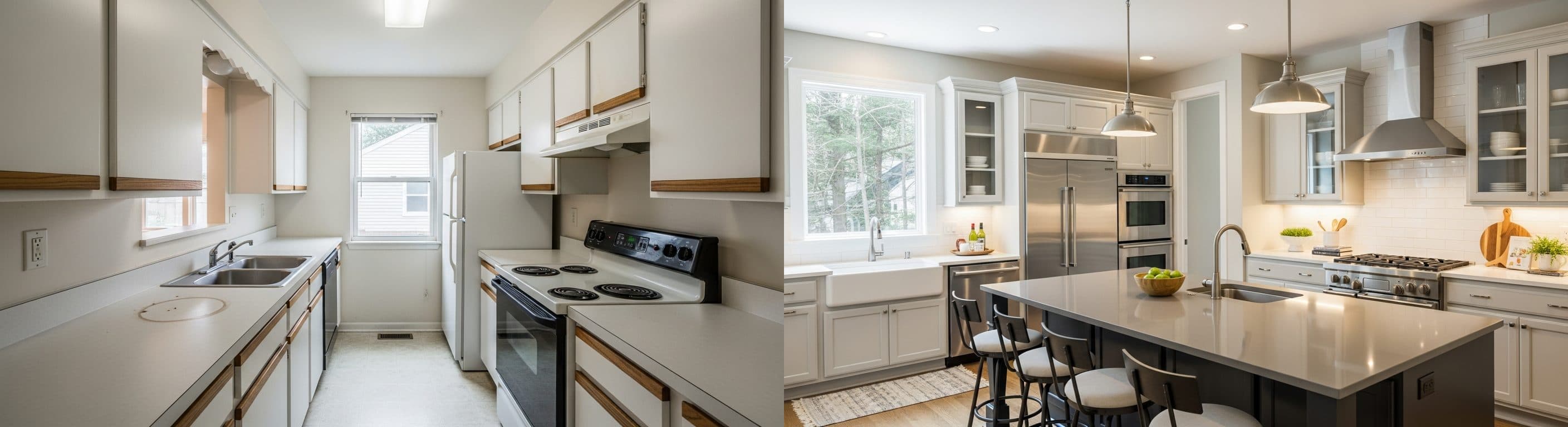 Mutfak: sanal sahneleme öncesi ve sonrası