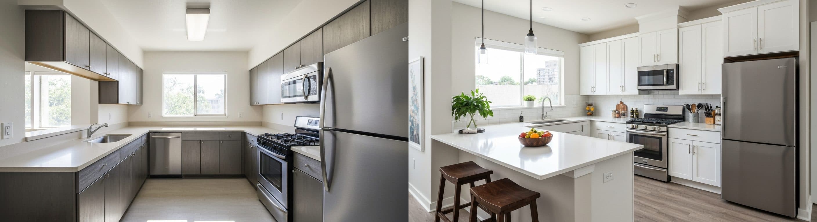 Кухня: преди срещу след виртуално обзавеждане