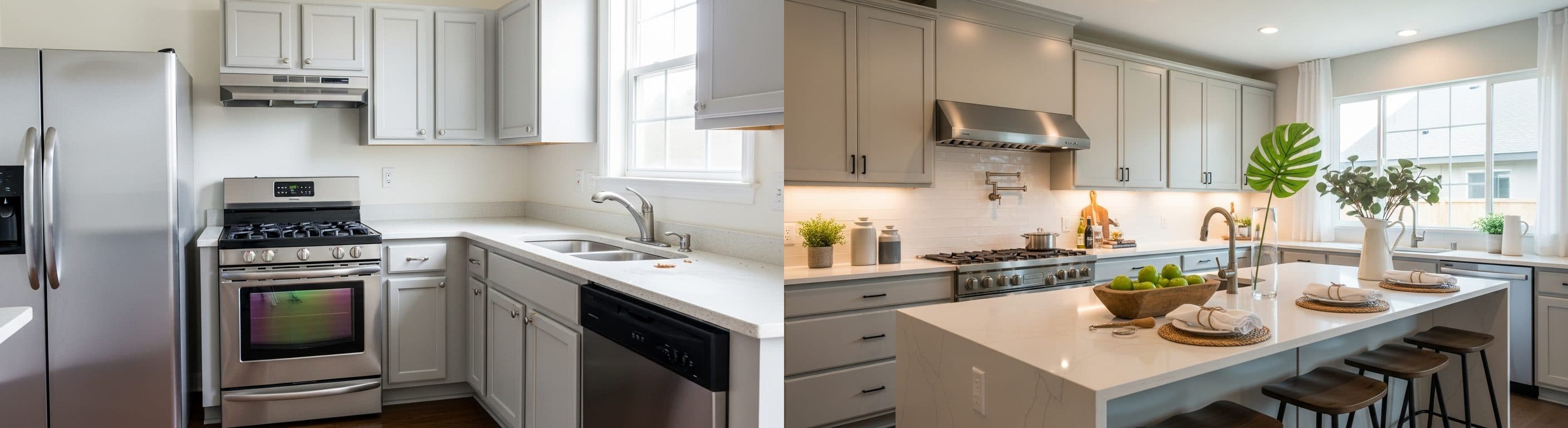 Kök: före vs efter virtuell staging