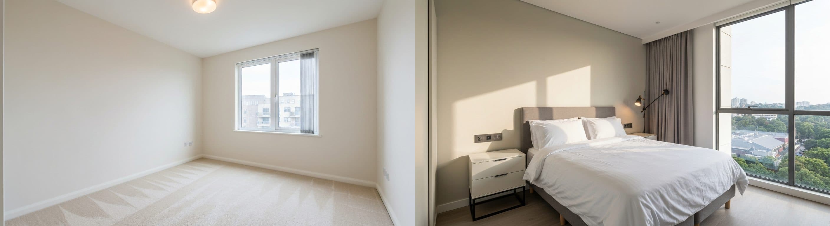 Chambre : avant vs après home staging virtuel