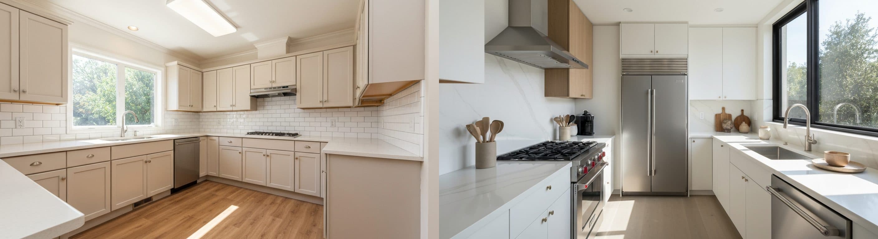 køkken: før vs. efter virtuel staging