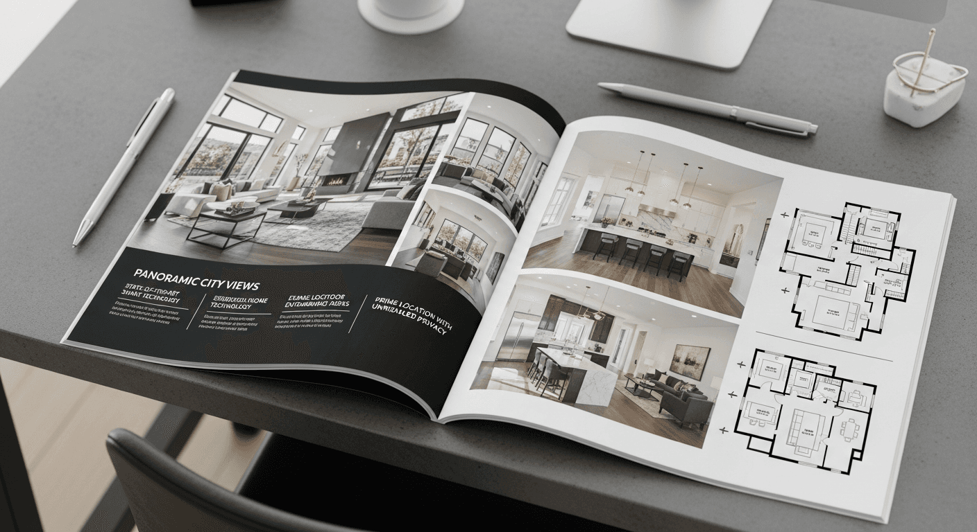 عرض عقاري احترافي مع صور منزل منسقة