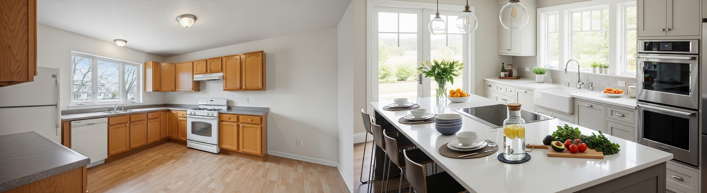 المطبخ: قبل وبعد التنسيق الافتراضي