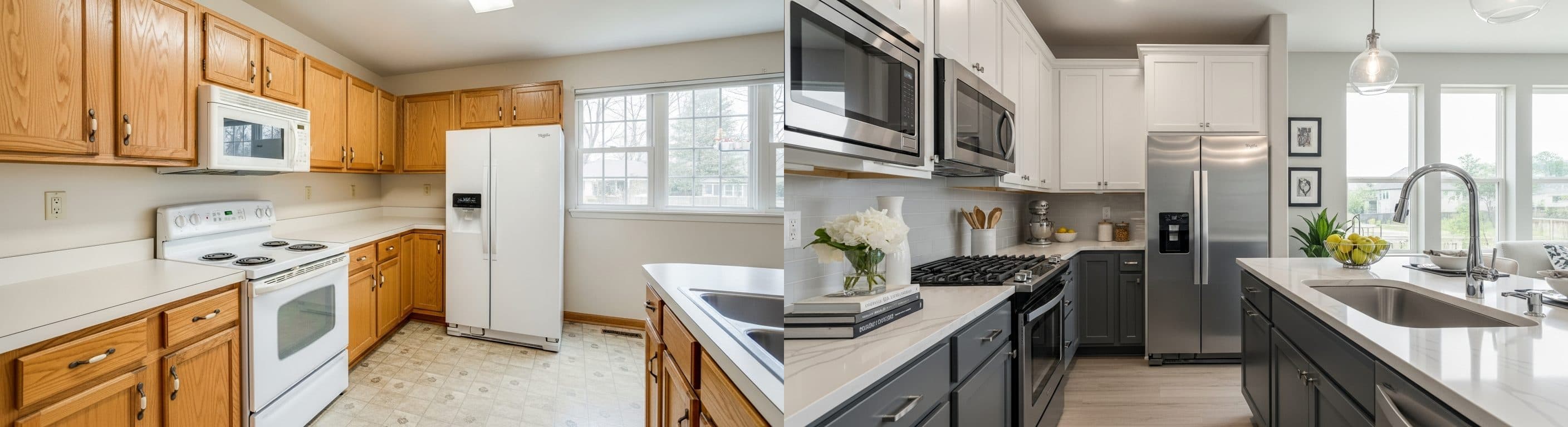 المطبخ: قبل وبعد التنسيق الافتراضي