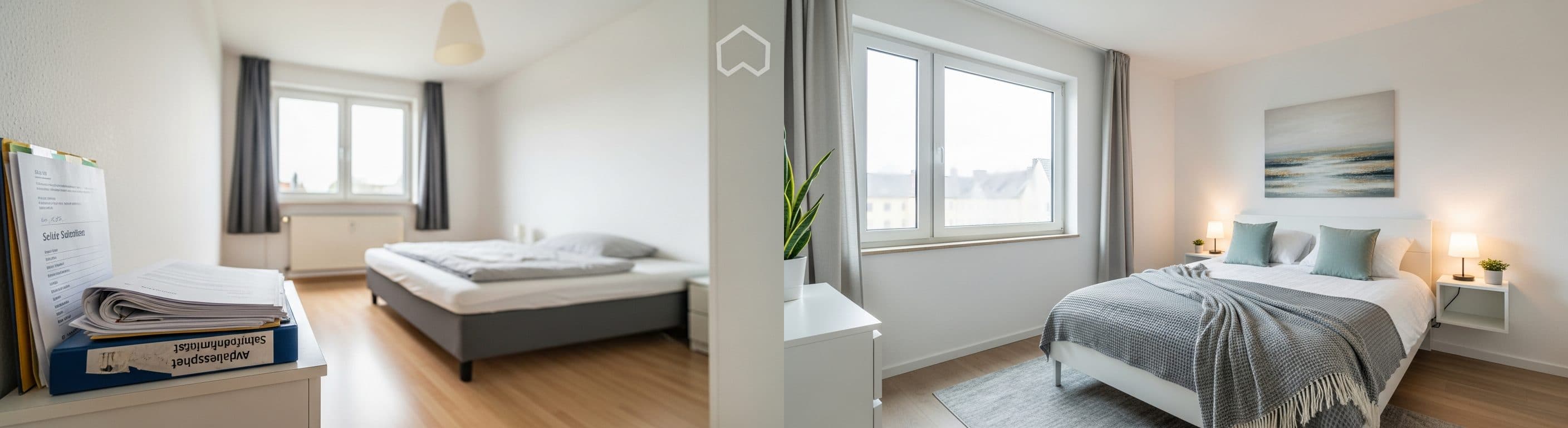 غرفة النوم: قبل وبعد التأثيث الافتراضي